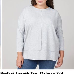 Spanx Womens Soft Grey Heather Perfect Length Dolman Sleeve Tunic Sweater Size M